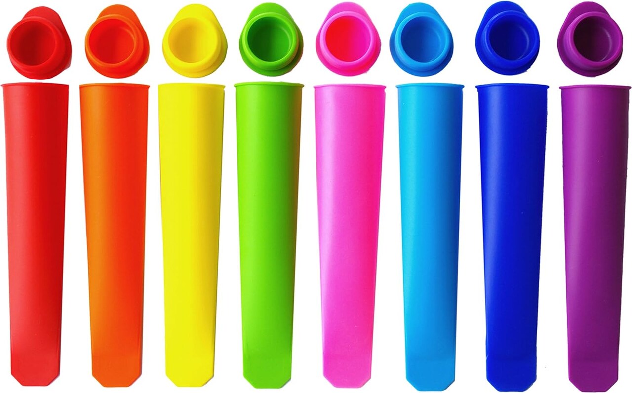 Silicone Ice Pop Molds – Popsicle Maker Molds, Set of 8 Vibrant Colors